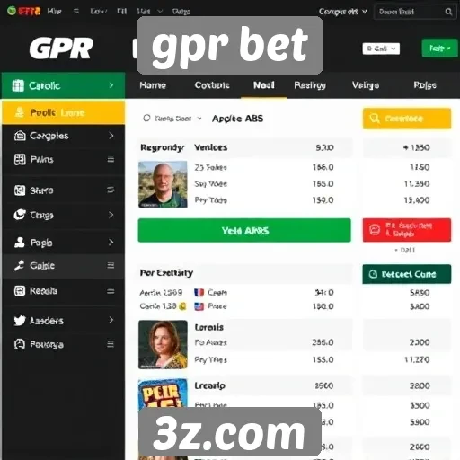 Avaliação da interface do site gpr bet